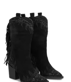 Botas Tacón*Alma en Pena Comprar Bota Con Flecos Y Pedreria