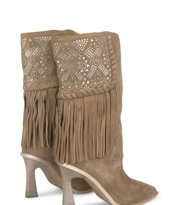 Botas Tacón*Alma en Pena Comprar Bota Pedreria Con Flecos
