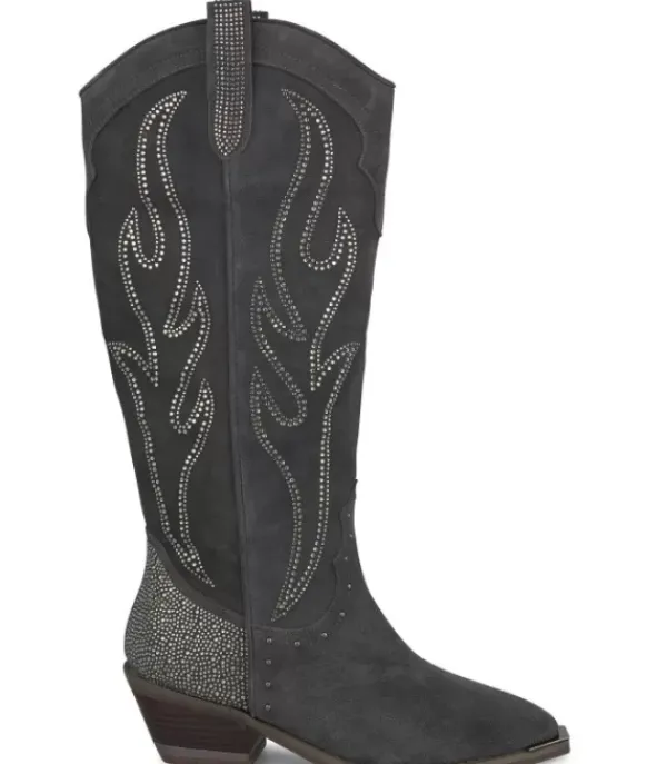 Botas Planas*Alma en Pena Comprar Bota Vaquera Adornada Con Pedreria