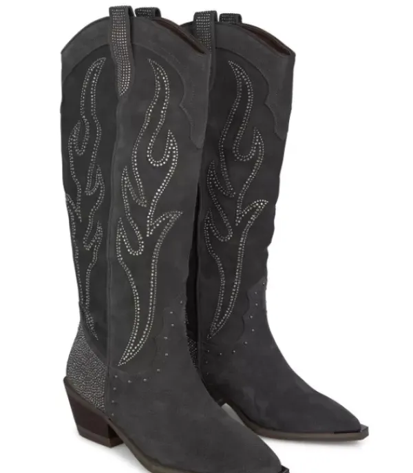 Botas Planas*Alma en Pena Comprar Bota Vaquera Adornada Con Pedreria