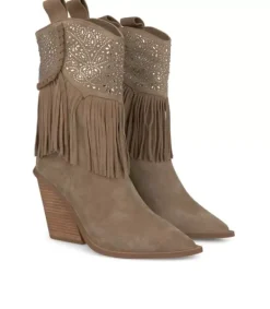 Botines Tacón*Alma en Pena Comprar Botin Con Flecos Y Pedreria