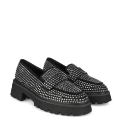 Zapatos Planos Azules*Alma en Pena Comprar Mocasin Cubierto Con Pedreria